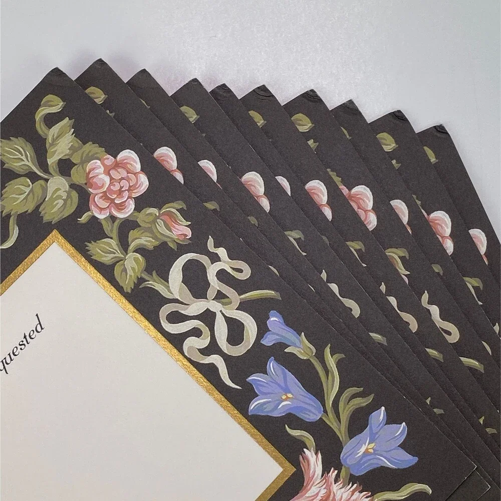 Rare Tiffany & Co. Set of 10 Invitations Floral Botanical Dinner Party Event